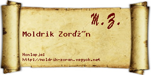 Moldrik Zorán névjegykártya